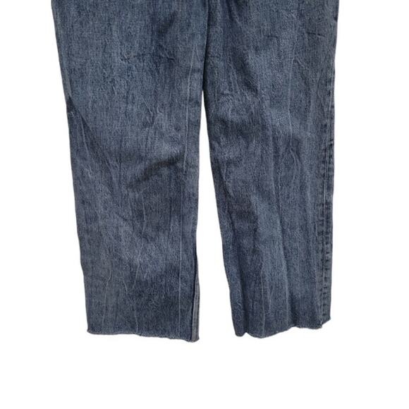 ZARA Wide Leg Jeans Size 0 Blue‎ Denim High Rise Raw Hem - Picture 5 of 9